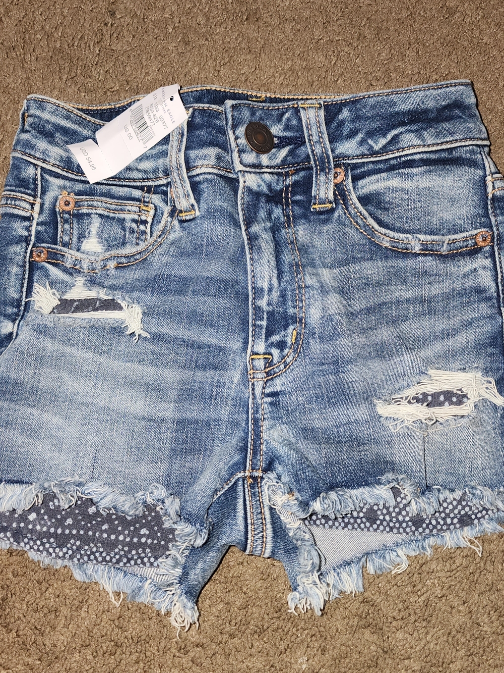 American Eagle Outfitters Distressed Blue Denim Cutoff Shorts